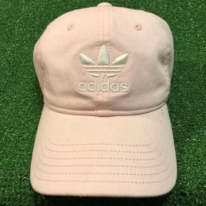 Adidas originals Pink curved brim hat trefoil